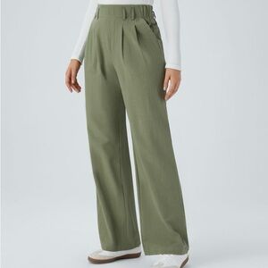 HALARA High Waisted Pocket Wide Leg Casual Linen-Feel Pants NWT! size small